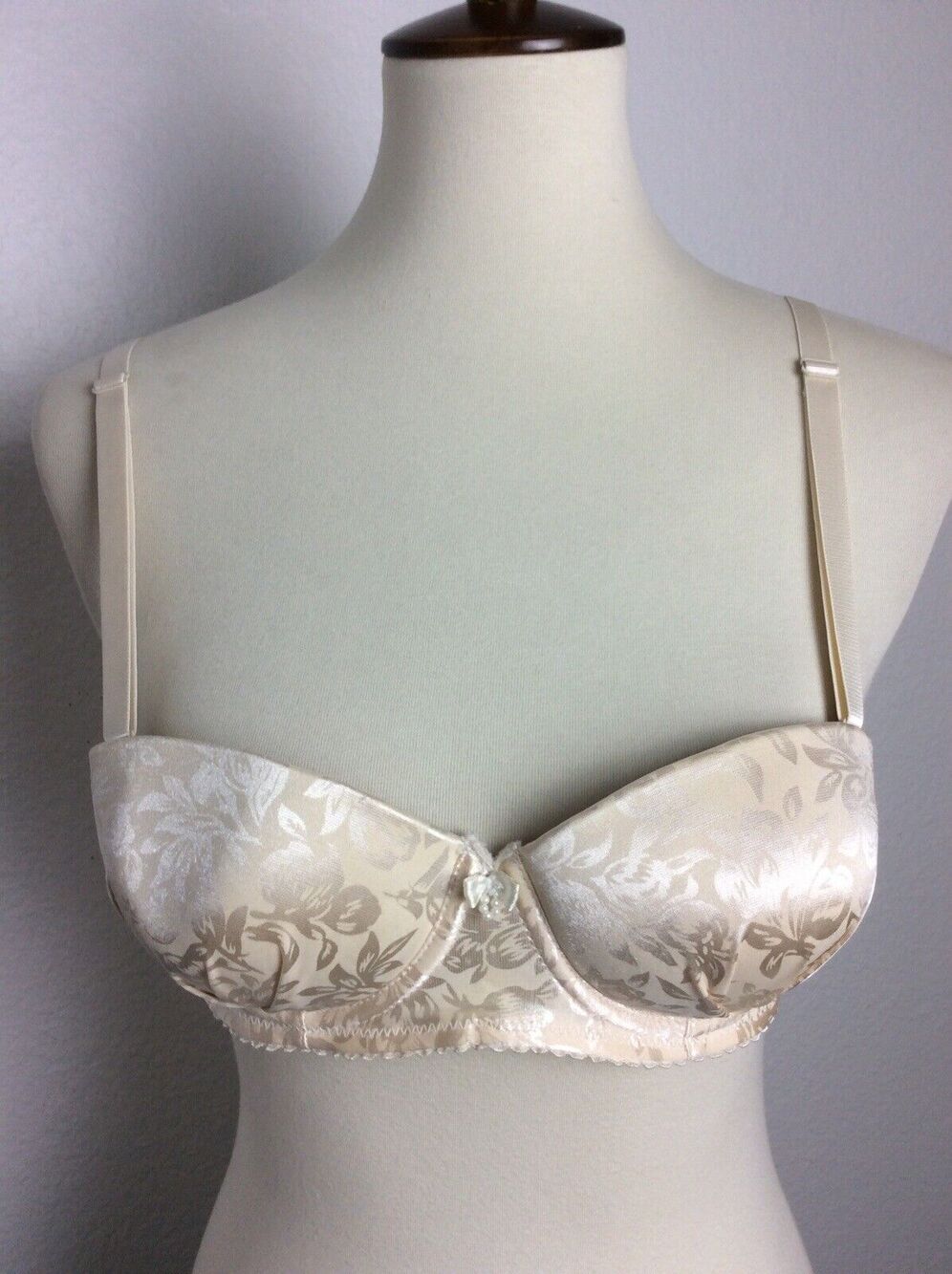 Rosa Lingerie Up Bra Floral Print Pleated Coquette Cottagecore Retro Classic
